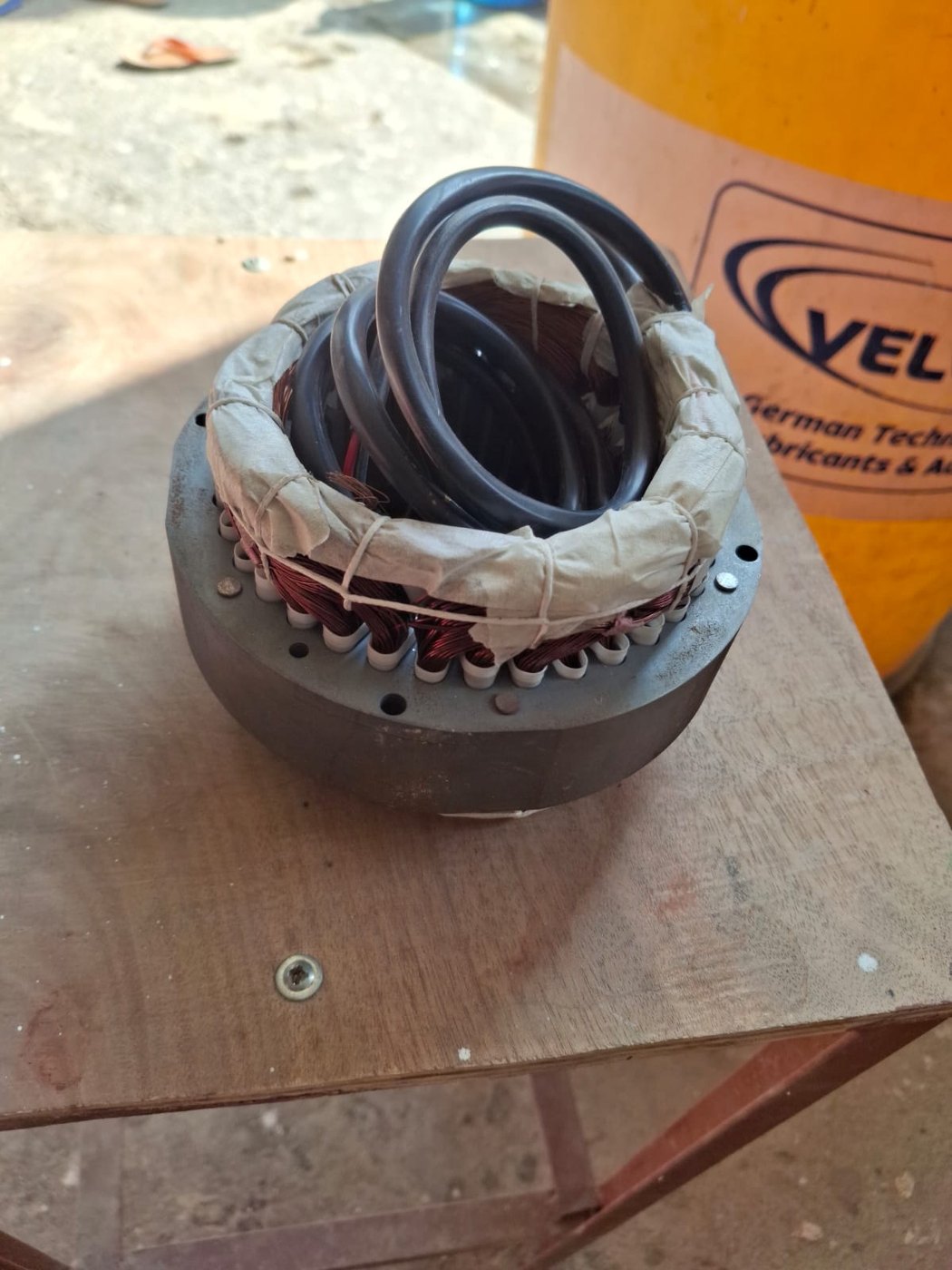 Stator winding in production