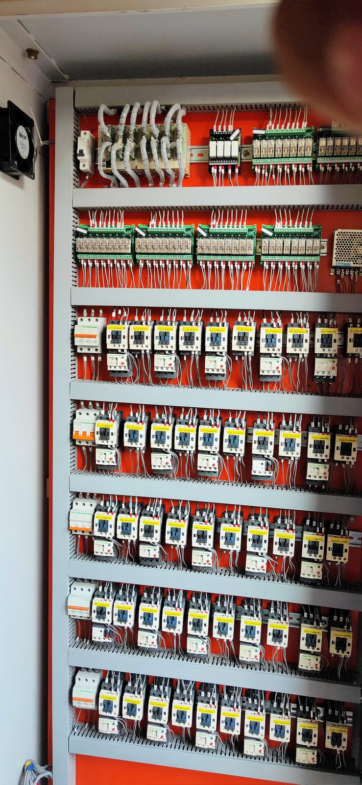 Motor control panel interior wiring with numbered ferrules, FutureTech Electricals Faridabad