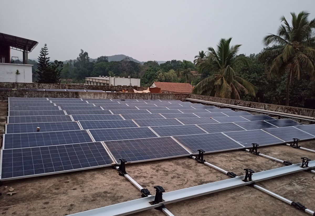 Completed industrial rooftop solar installation on a factory roof