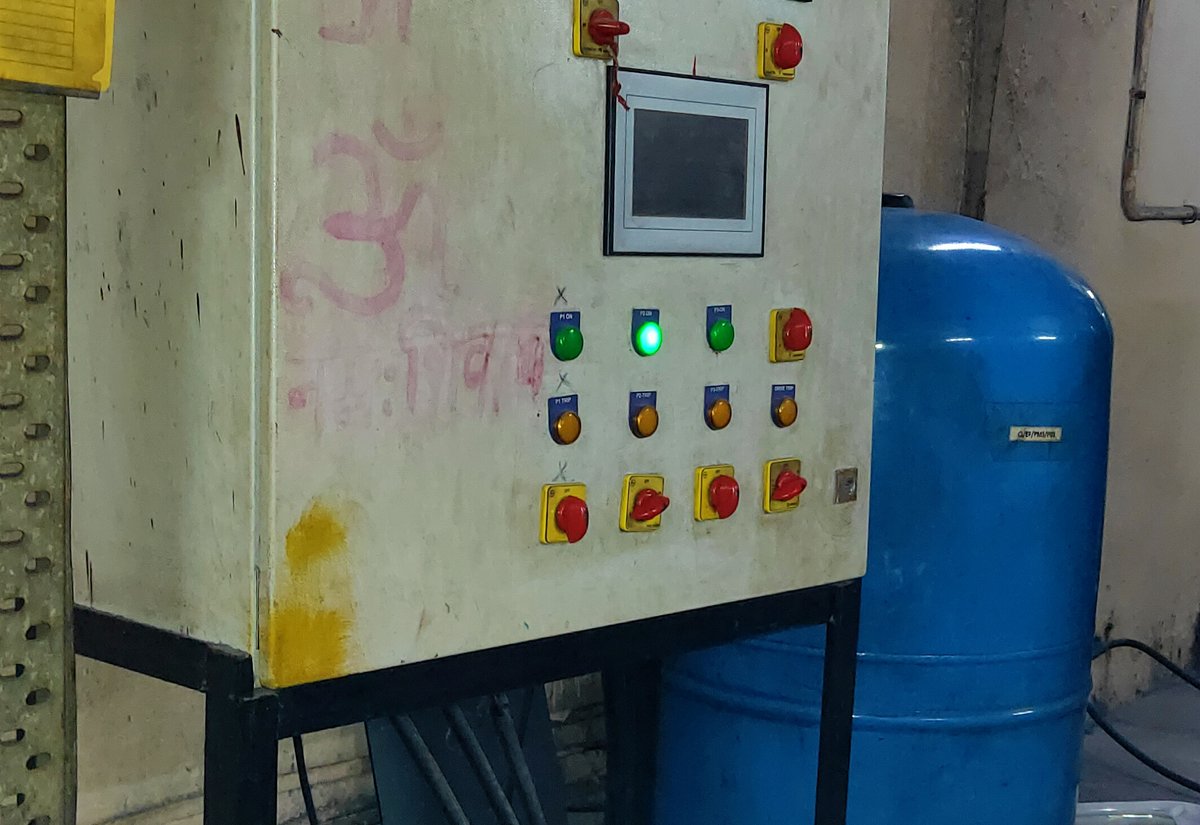 VFD pump control panel installed at site with HMI